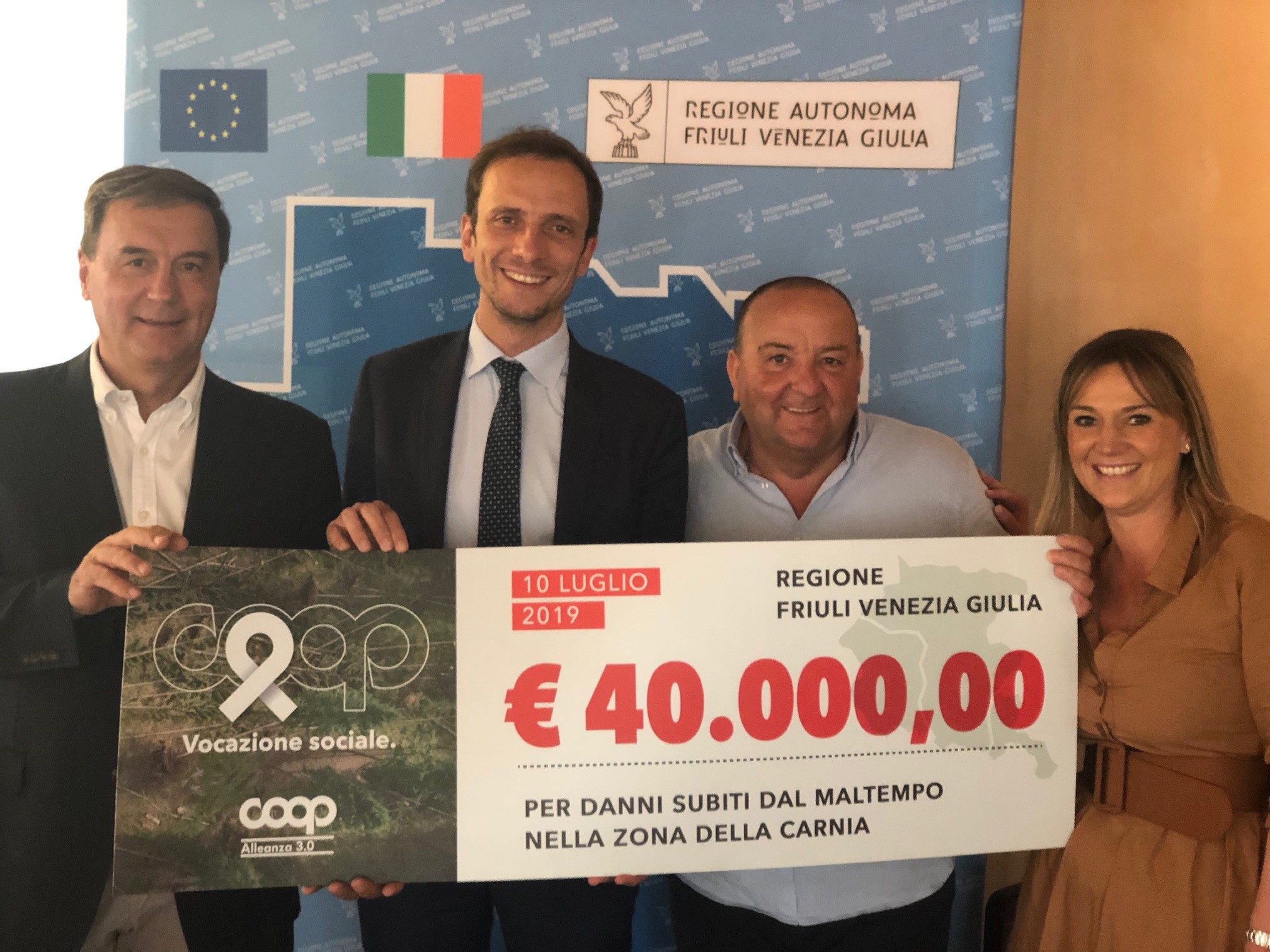 Coop Alleanza 3.0: 40mila euro raccolti per le foreste del Fvg decimate dal maltempo