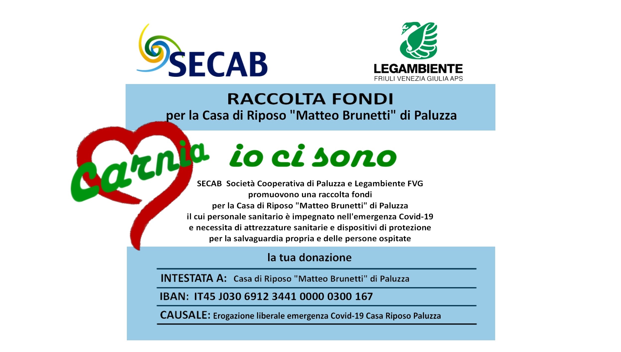 Al via una raccolta fondi per la Casa di riposo di Paluzza promossa dalla  Società Cooperativa Secab e da Legambiente