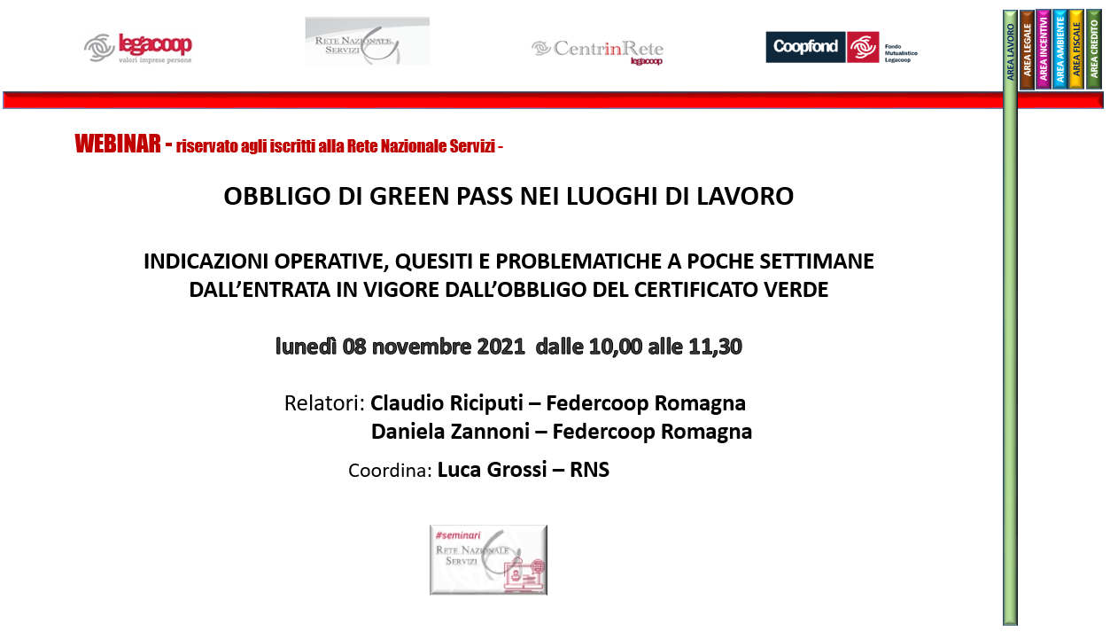 Obbligo di green pass nei luoghi di lavoro