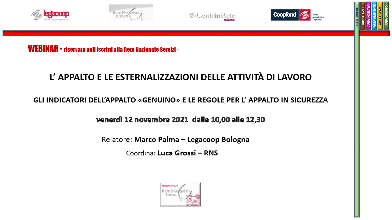 L’appalto e le esternalizzazioni delle attività di lavoro
