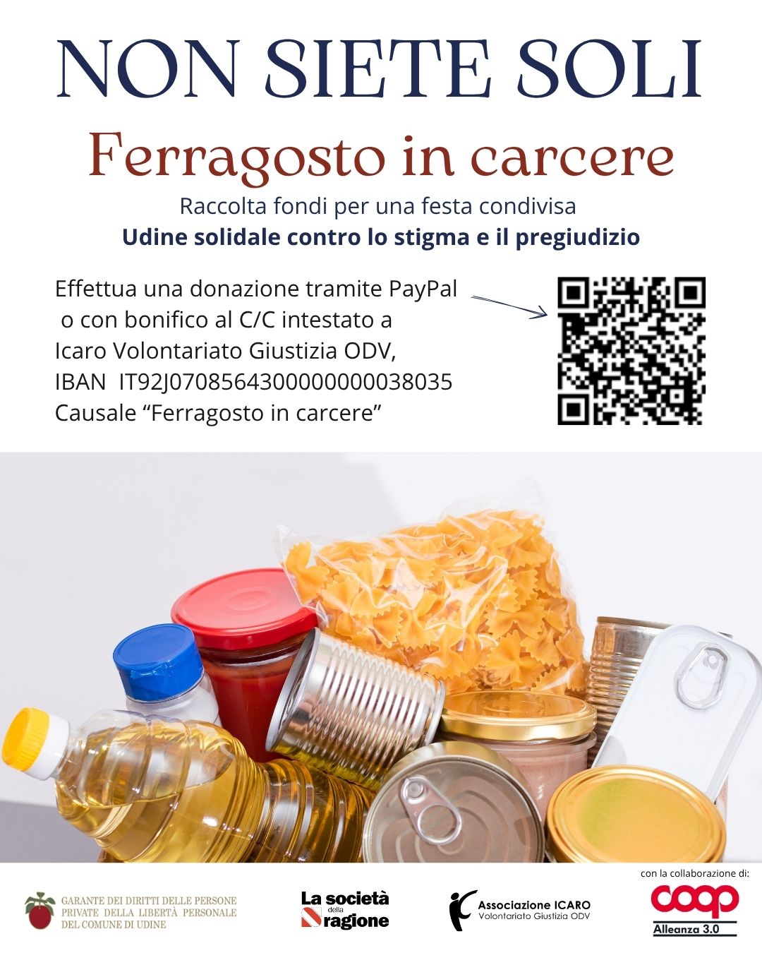 Non siete soli, la raccolta fondi per il carcere di Udine