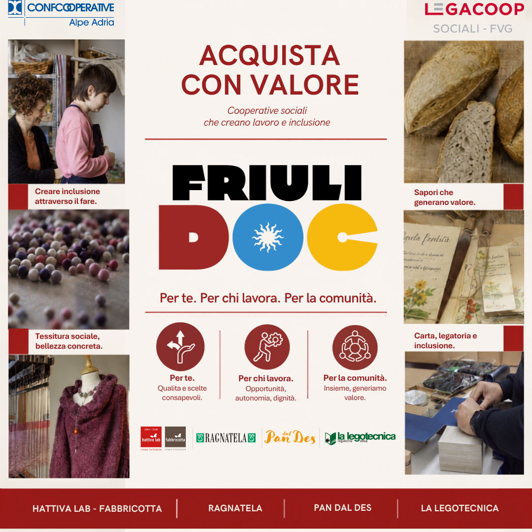 La cooperazione sociale in vetrina a Friuli Doc con “Acquista con valore”